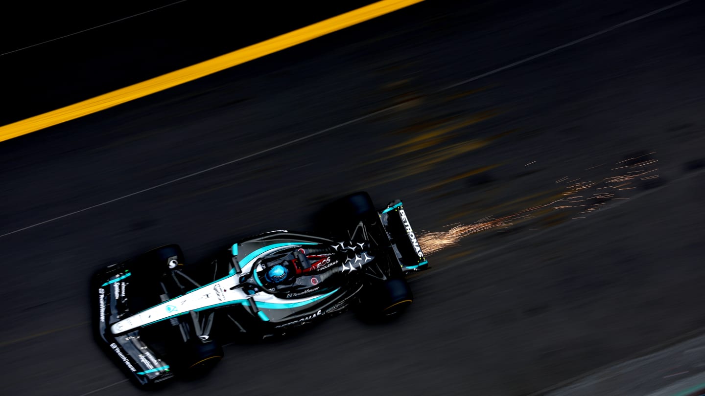 MONTE-CARLO, MONACO - MAY 24: George Russell of Great Britain driving the (63) Mercedes AMG