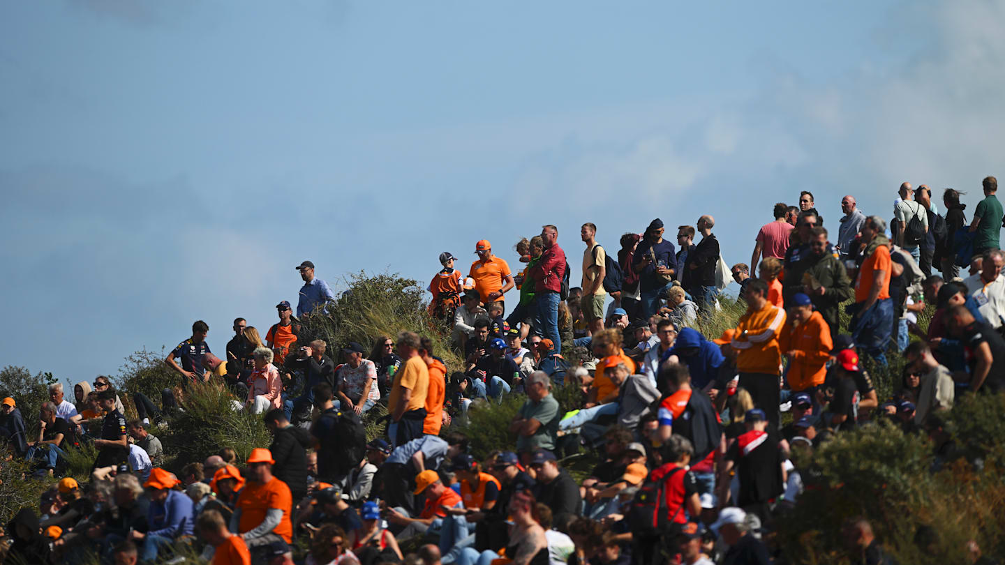 ZANDVOORT, NETHERLANDS - AUGUST 23: A general view of spectators during practice ahead of the F1