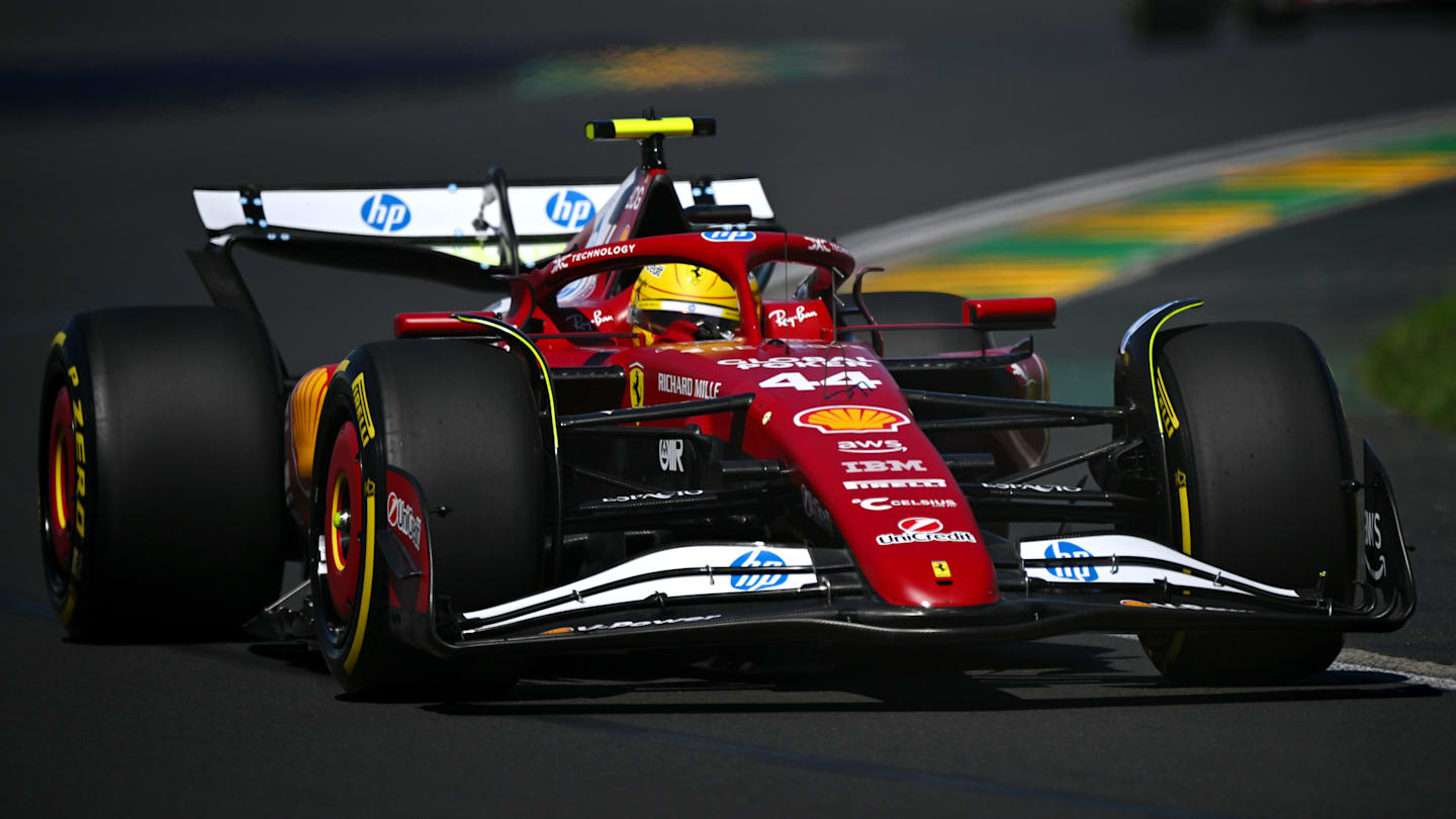 MELBOURNE, AUSTRALIA - MARCH 14: Lewis Hamilton of Great Britain driving the (44) Scuderia Ferrari