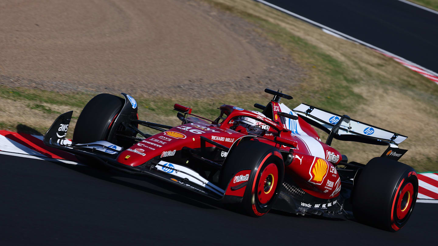 SUZUKA, JAPAN - APRIL 04: Charles Leclerc of Monaco driving the (16) Scuderia Ferrari SF-25 on