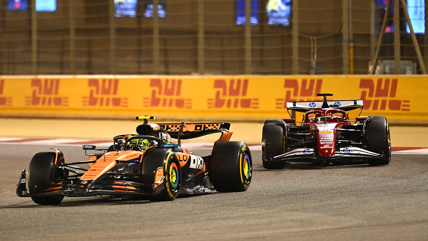BAHRAIN, BAHRAIN - APRIL 13: Lando Norris of Great Britain driving the (4) McLaren MCL39 Mercedes