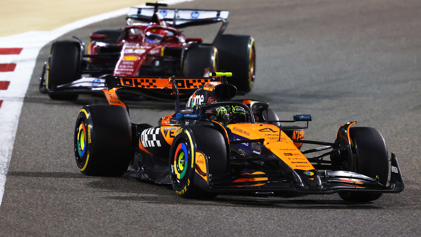 BAHRAIN, BAHRAIN - APRIL 13: Lando Norris of Great Britain driving the (4) McLaren MCL39 Mercedes