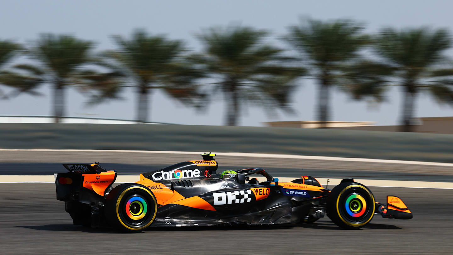 BAHRAIN, BAHRAIN - APRIL 11: Lando Norris of Great Britain driving the (4) McLaren MCL39 Mercedes