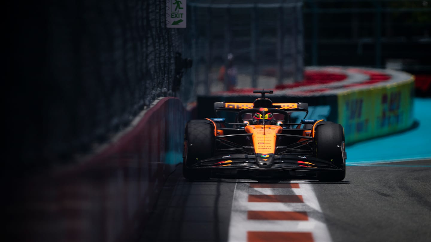 MIAMI, FLORIDA - MAY 02: Oscar Piastri of Australia driving the (81) McLaren MCL39 Mercedes on