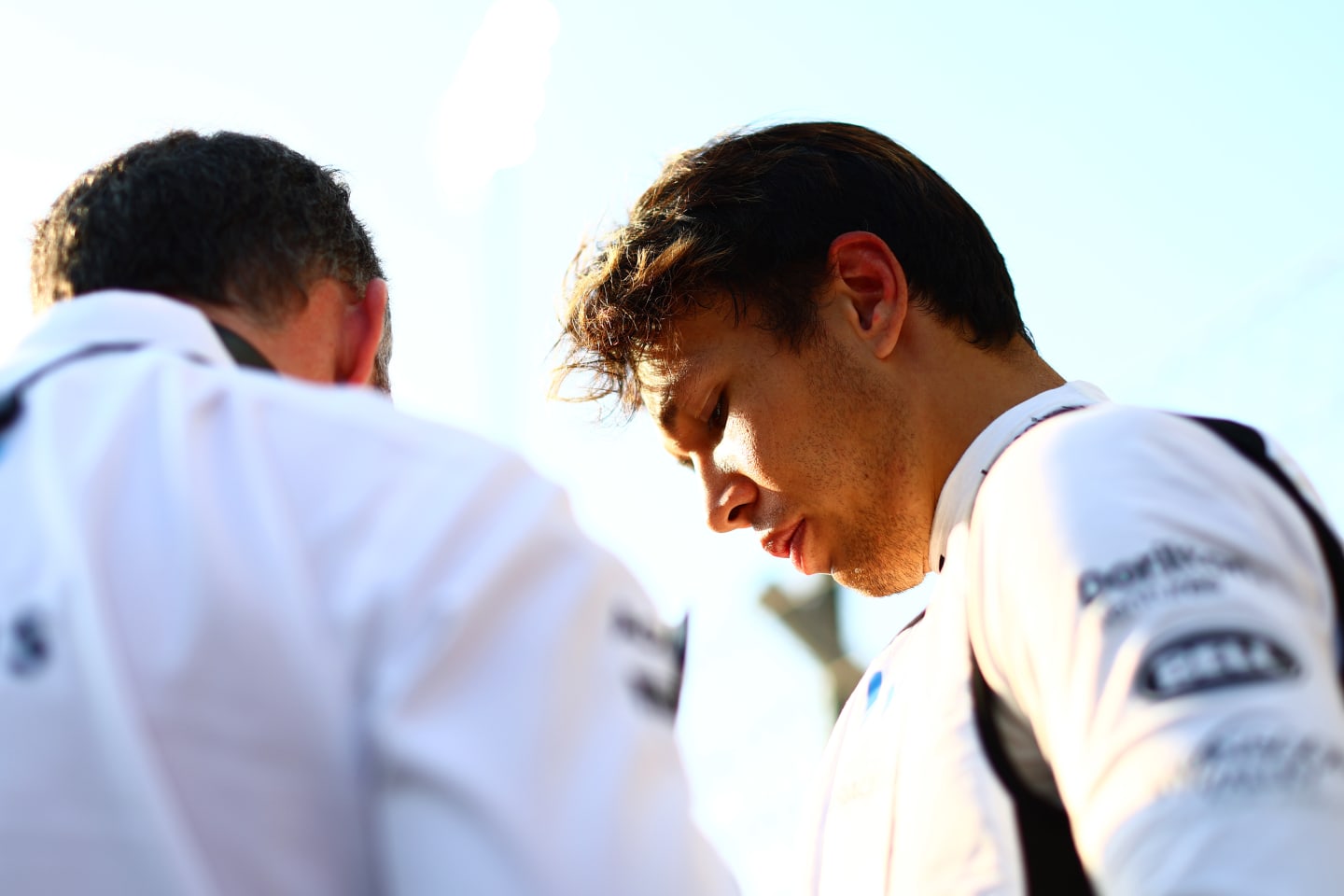 ABU DHABI, UNITED ARAB EMIRATES - NOVEMBER 26: Alexander Albon of Thailand and Williams prepares to drive on the grid prior to the F1 Grand Prix of Abu Dhabi at Yas Marina Circuit on November 26, 2023 in Abu Dhabi, United Arab Emirates. (Photo by Clive Rose/Getty Images)