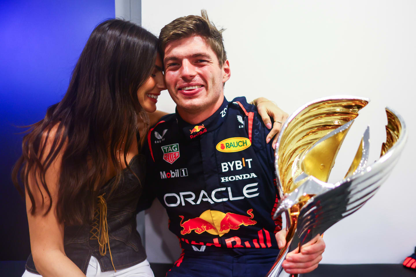 ABU DHABI, UNITED ARAB EMIRATES - NOVEMBER 26: Race winner Max Verstappen of the Netherlands and