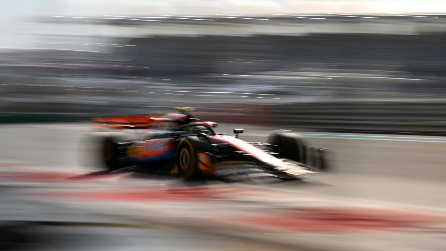 ABU DHABI, UNITED ARAB EMIRATES - NOVEMBER 24: Pato O'Ward of Mexico driving the (28) McLaren MCL60 Mercedes on track during practice ahead of the F1 Grand Prix of Abu Dhabi at Yas Marina Circuit on November 24, 2023 in Abu Dhabi, United Arab Emirates. (Photo by Clive Mason - Formula 1/Formula 1 via Getty Images)