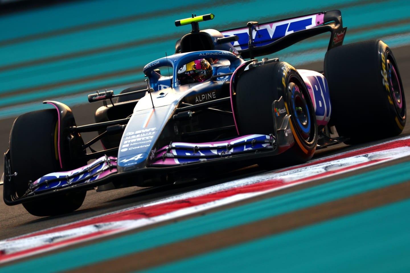 ABU DHABI, UNITED ARAB EMIRATES - NOVEMBER 24: Pierre Gasly of France driving the (10) Alpine F1 A523 Renault on track during practice ahead of the F1 Grand Prix of Abu Dhabi at Yas Marina Circuit on November 24, 2023 in Abu Dhabi, United Arab Emirates. (Photo by Clive Rose/Getty Images)