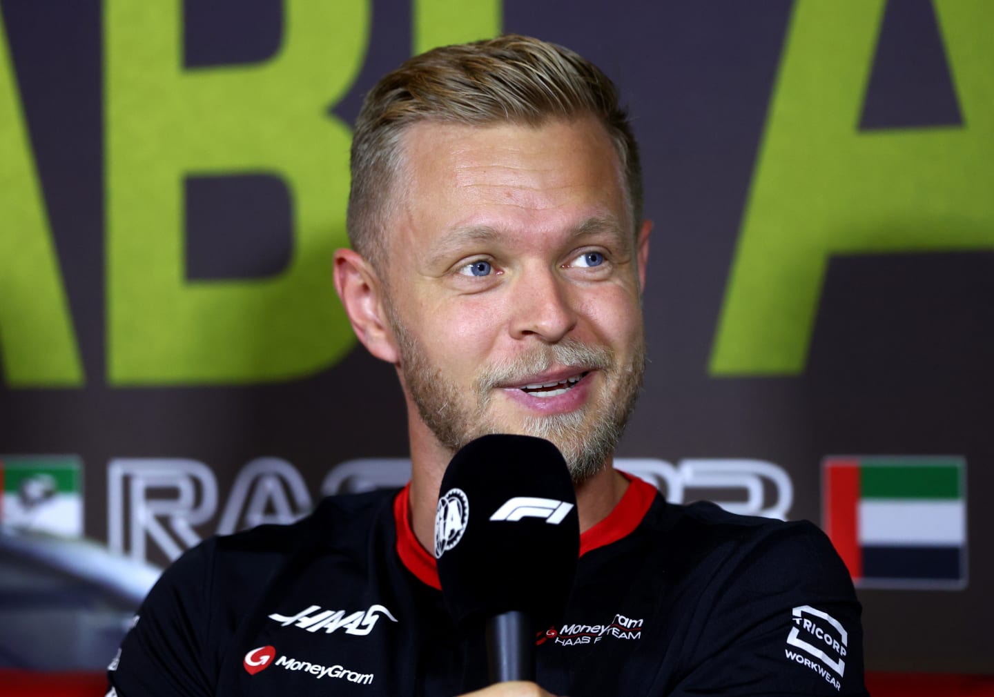 ABU DHABI, UNITED ARAB EMIRATES - NOVEMBER 23: Kevin Magnussen of Denmark and Haas F1 attends the Drivers Press Conference during previews ahead of the F1 Grand Prix of Abu Dhabi at Yas Marina Circuit on November 23, 2023 in Abu Dhabi, United Arab Emirates. (Photo by Clive Rose/Getty Images)