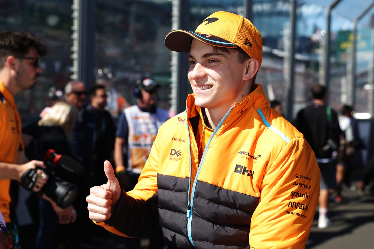 MELBOURNE, AUSTRALIA - APRIL 02: Oscar Piastri of Australia and McLaren looks on from the drivers