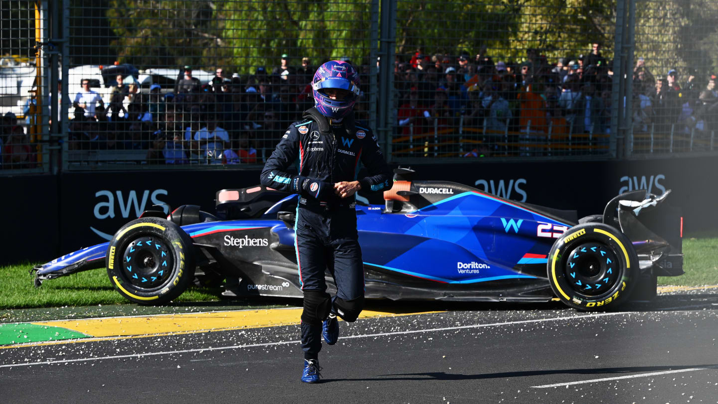 MELBOURNE, AUSTRALIA - APRIL 02: Alexander Albon of Thailand and Williams walks from his car after
