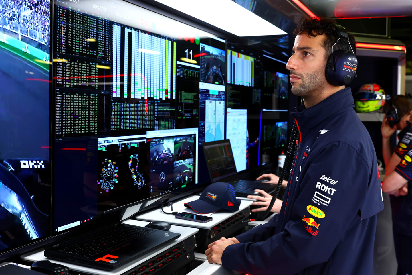 MELBOURNE, AUSTRALIA - APRIL 02: Daniel Ricciardo of Australia and Oracle Red Bull Racing watches