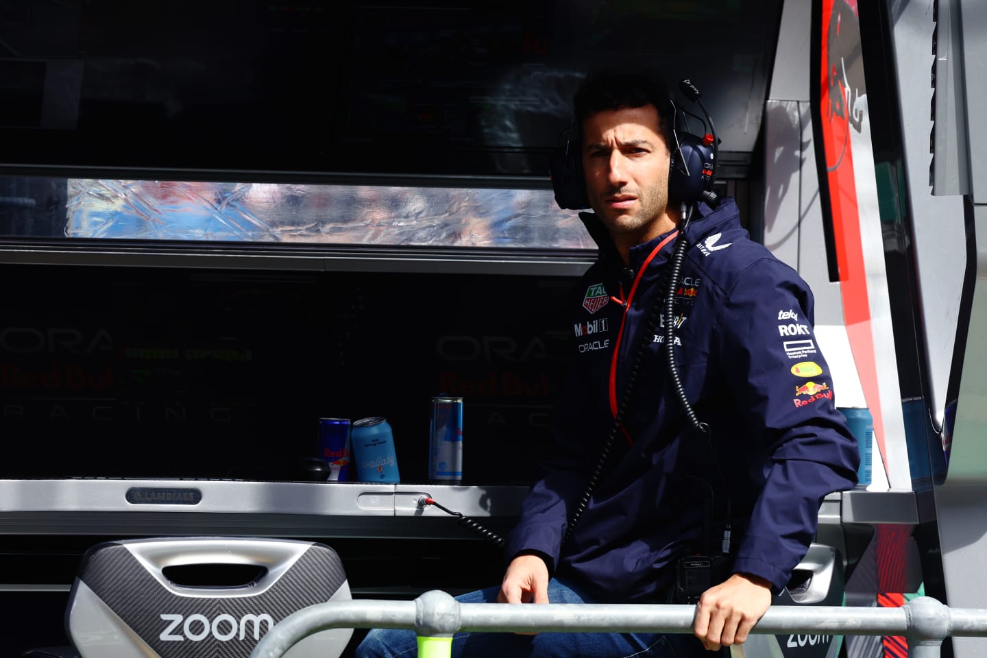 MELBOURNE, AUSTRALIA - MARCH 31: Daniel Ricciardo of Australia and Oracle Red Bull Racing looks on