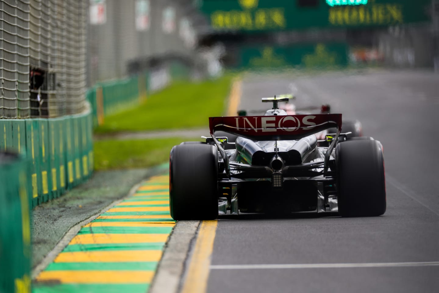 MELBOURNE, AUSTRALIA - APRIL 01: Lewis Hamilton of Mercedes and Great Britain  during qualifying