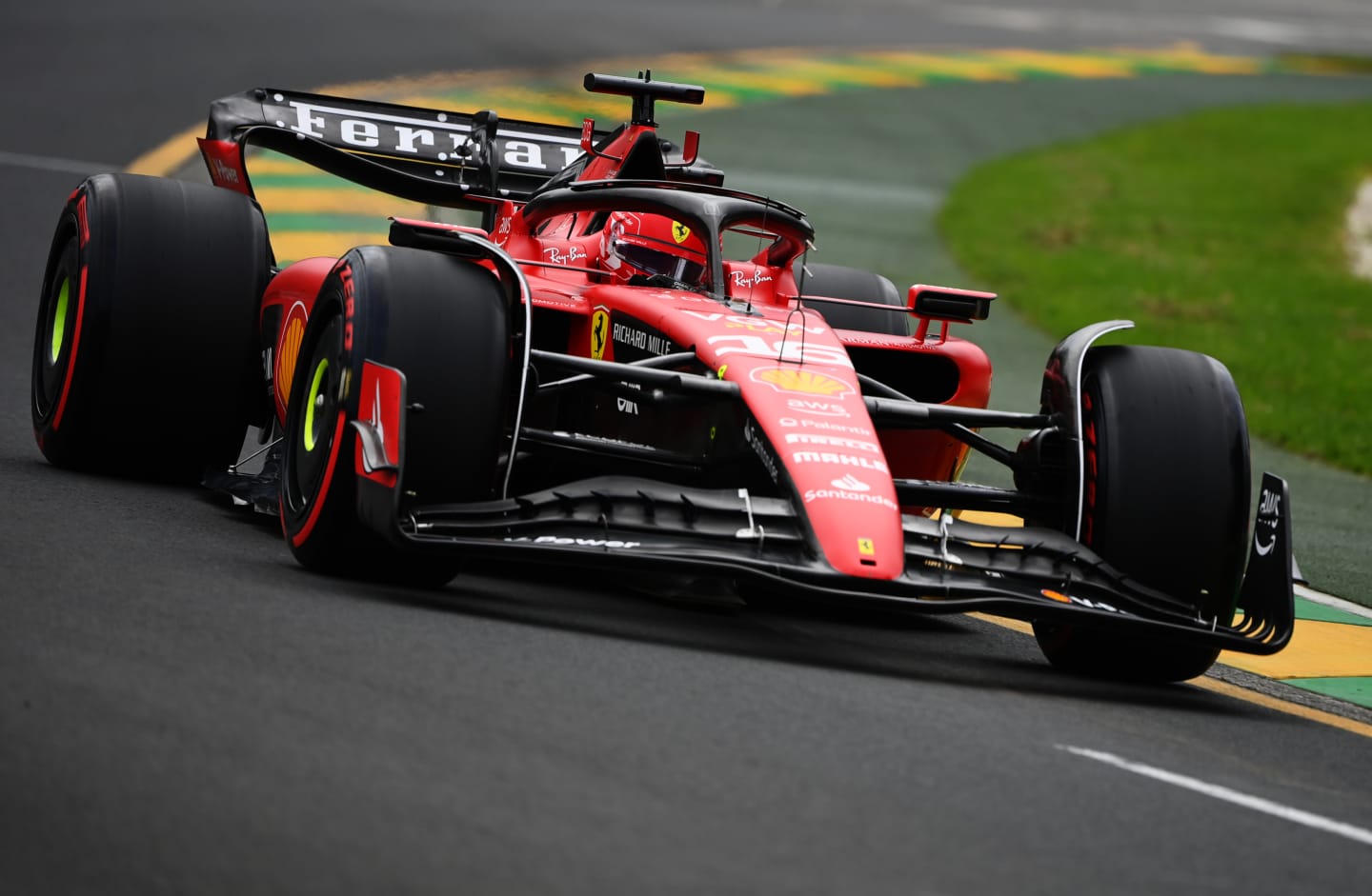 MELBOURNE, AUSTRALIA - APRIL 01: Charles Leclerc of Monaco driving the (16) Ferrari SF-23 on track