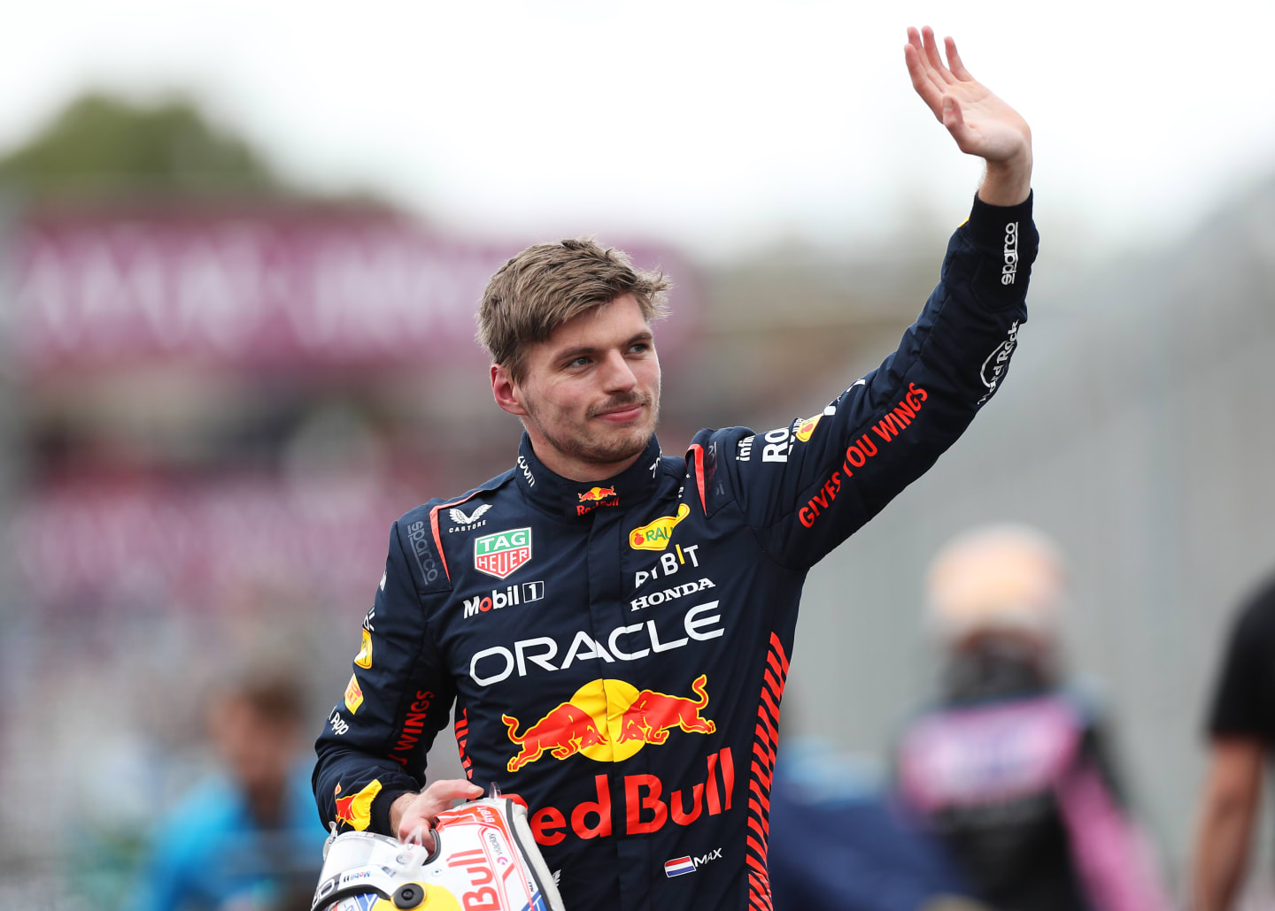 MELBOURNE, AUSTRALIA - APRIL 01: Pole position qualifier Max Verstappen of the Netherlands and