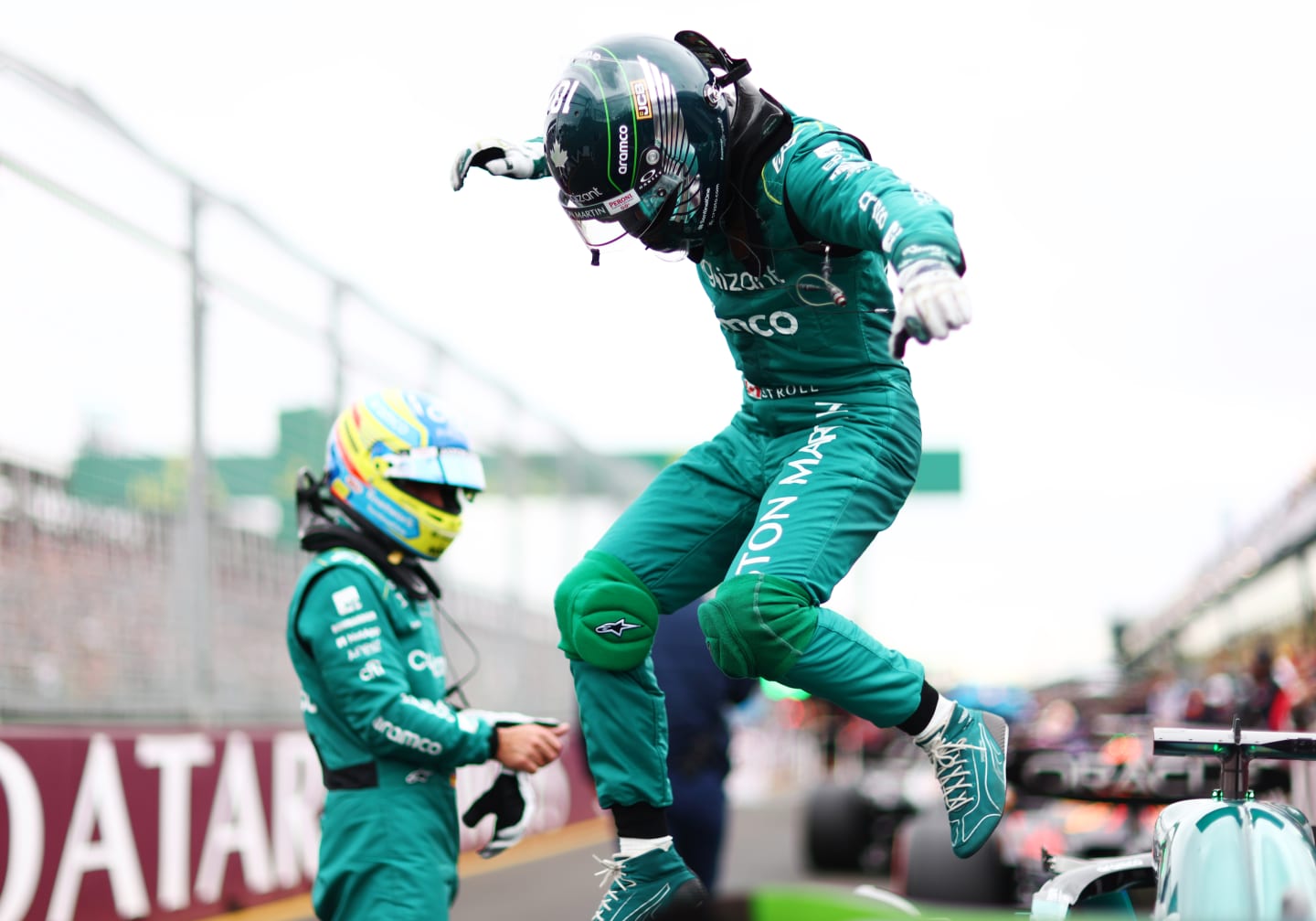 MELBOURNE, AUSTRALIA - APRIL 01: 6th placed qualifier Lance Stroll of Canada and Aston Martin F1