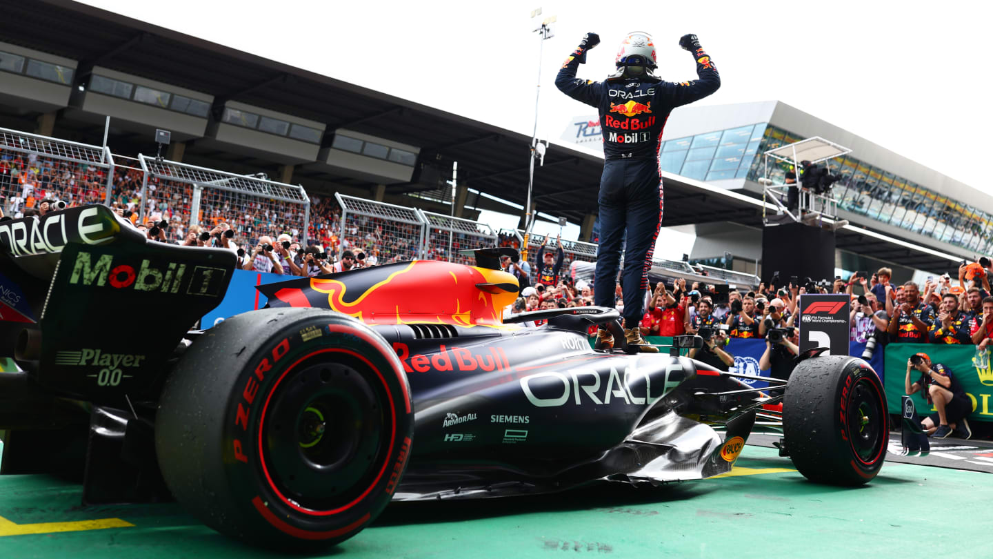 SPIELBERG, AUSTRIA - JULY 02: Race winner Max Verstappen of the Netherlands and Oracle Red Bull