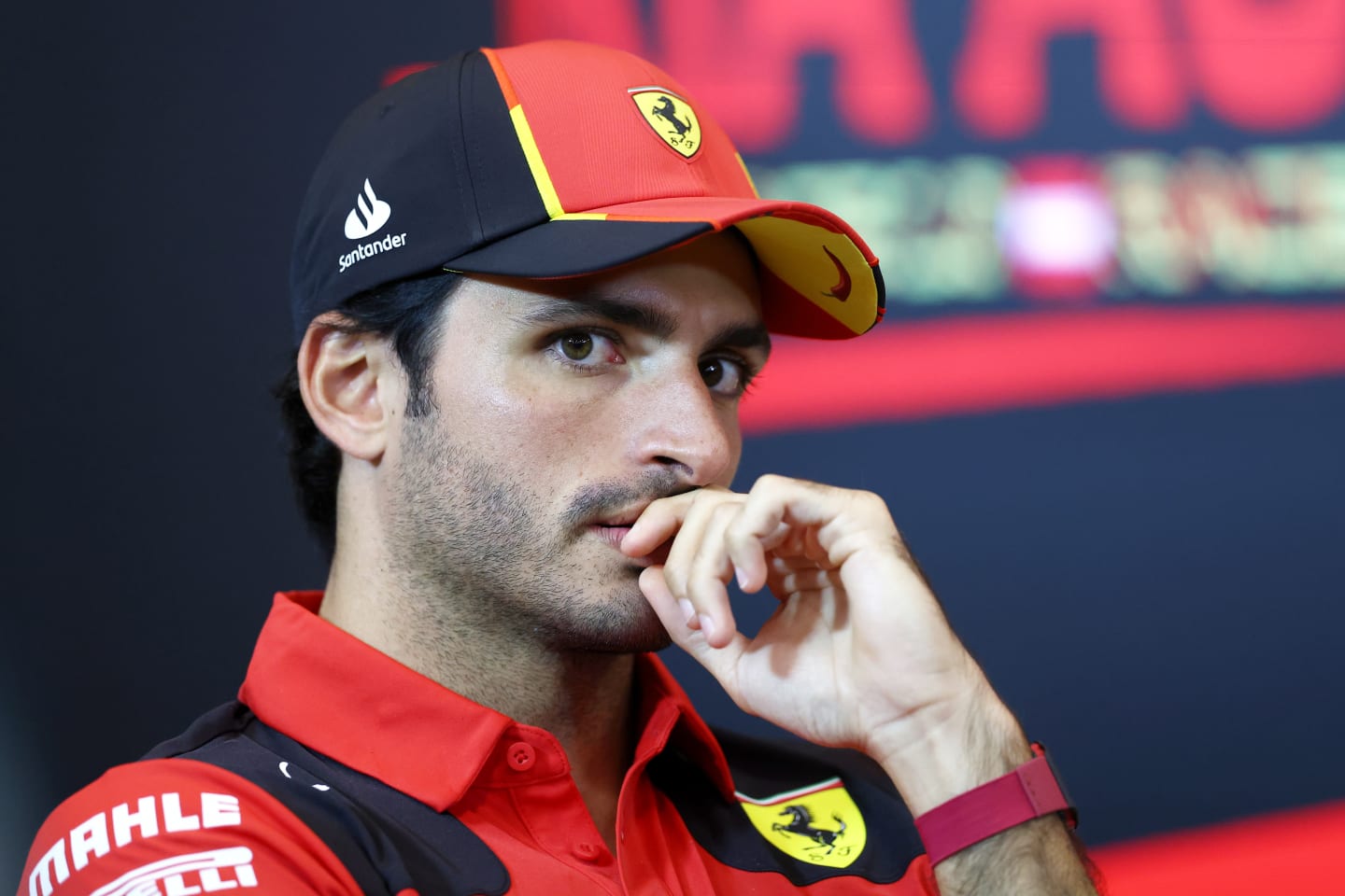 SPIELBERG, AUSTRIA - JUNE 29: Carlos Sainz of Spain and Ferrari attends the Drivers Press