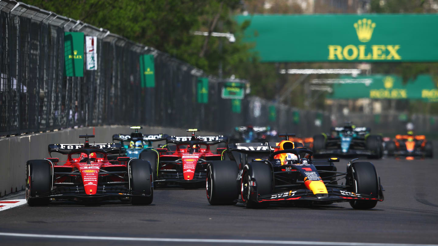 BAKU, AZERBAIJAN - APRIL 30: Max Verstappen of the Netherlands driving the (1) Oracle Red Bull