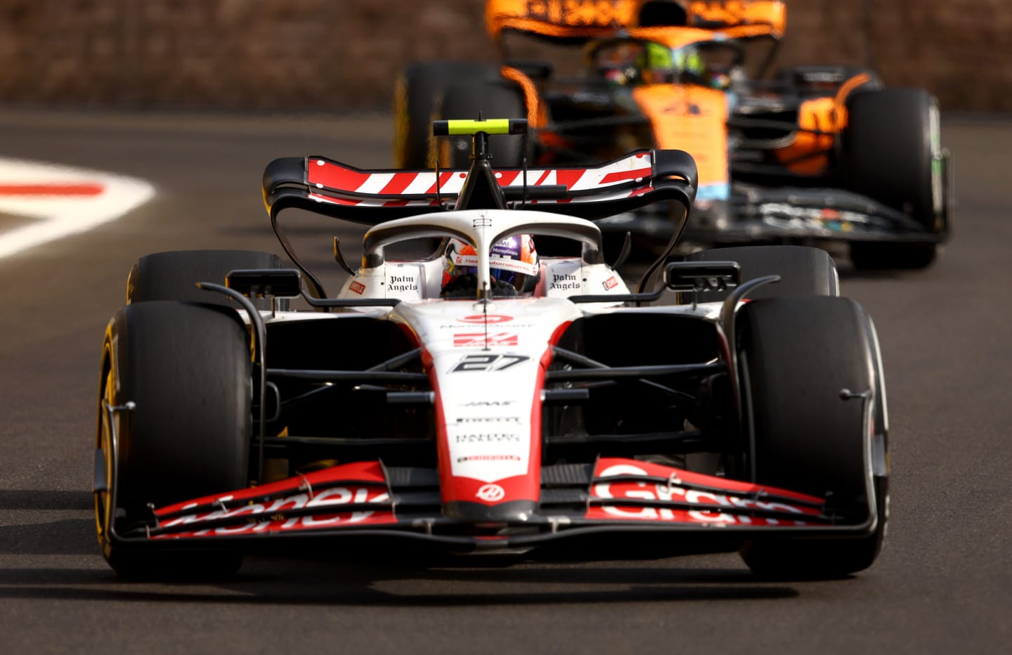 BAKU, AZERBAIJAN - APRIL 30: Nico Hulkenberg of Germany driving the (27) Haas F1 VF-23 Ferrari on