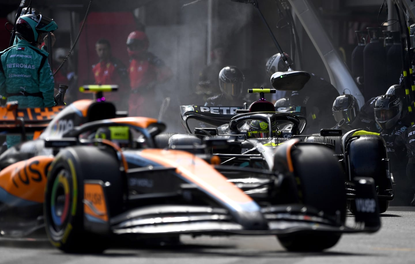 BAKU, AZERBAIJAN - APRIL 30: Lewis Hamilton of Great Britain driving the (44) Mercedes AMG Petronas