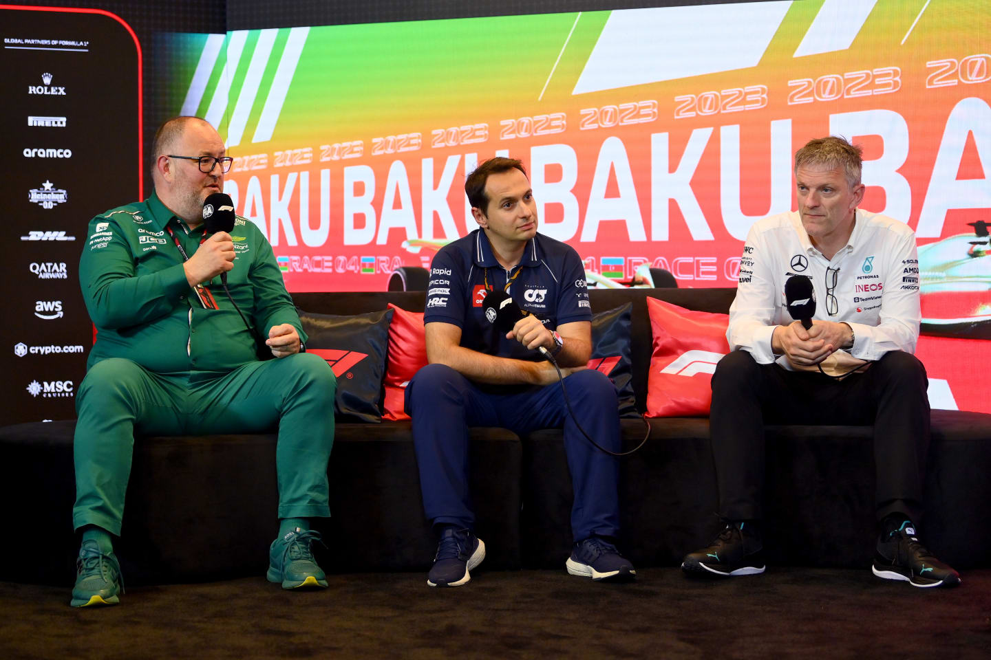 BAKU, AZERBAIJAN - APRIL 28: Tom McCullough, Performance Director at Aston Martin F1, Marco