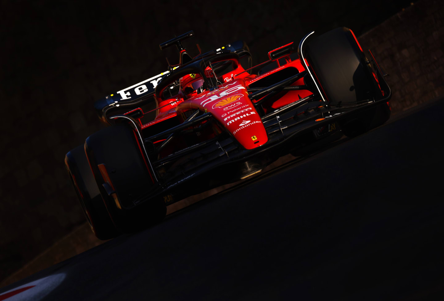 BAKU, AZERBAIJAN - APRIL 28: Charles Leclerc of Monaco driving the (16) Ferrari SF-23 on track during qualifying ahead of the F1 Grand Prix of Azerbaijan at Baku City Circuit on April 28, 2023 in Baku, Azerbaijan. (Photo by Alex Pantling/Getty Images)