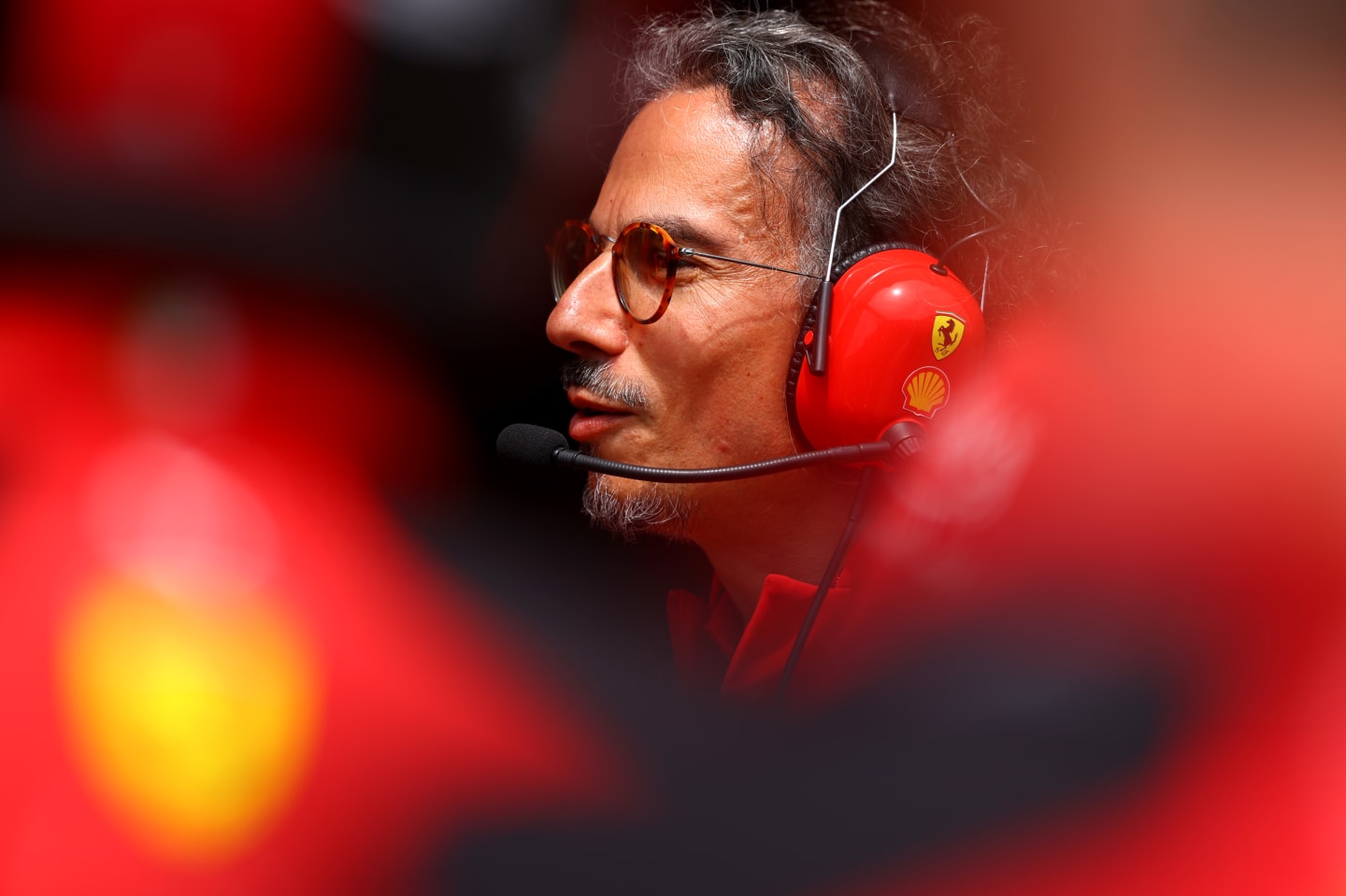 BAKU, AZERBAIJAN - APRIL 28:  Laurent Mekies, Scuderia Ferrari Sporting Director ahead of the F1