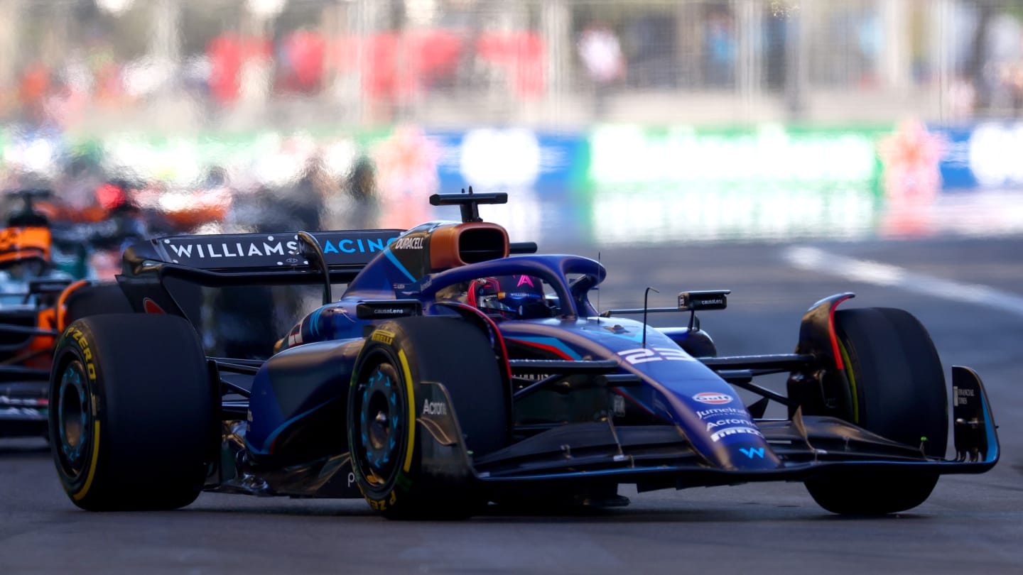 BAKU, AZERBAIJAN - APRIL 29: Alexander Albon of Thailand driving the (23) Williams FW45 Mercedes on