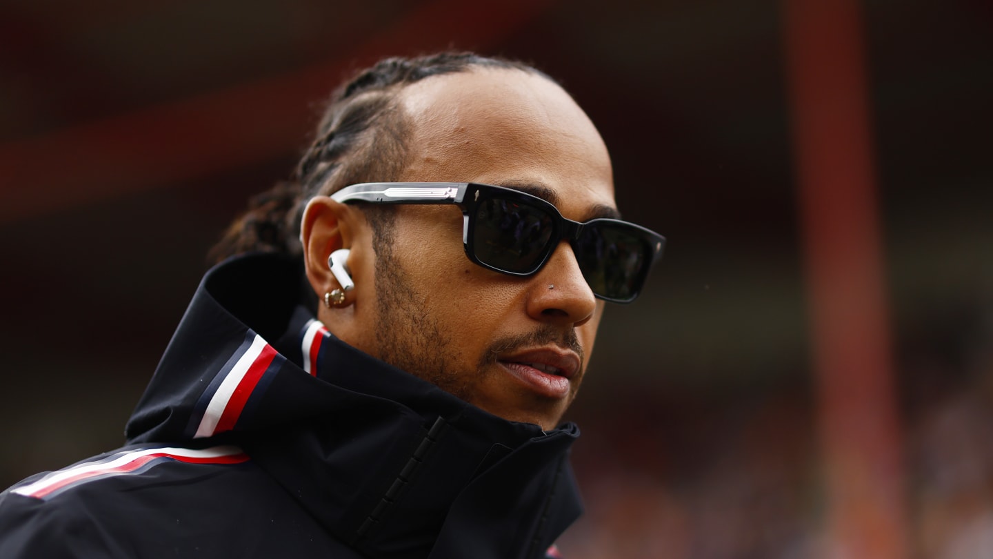 SPA, BELGIUM - JULY 30: Lewis Hamilton of Great Britain and Mercedes looks on from the drivers