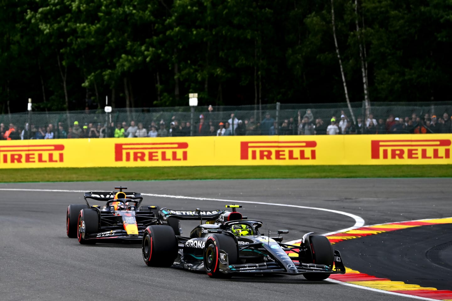 SPA, BELGIUM - JULY 30: Lewis Hamilton of Great Britain driving the (44) Mercedes AMG Petronas F1