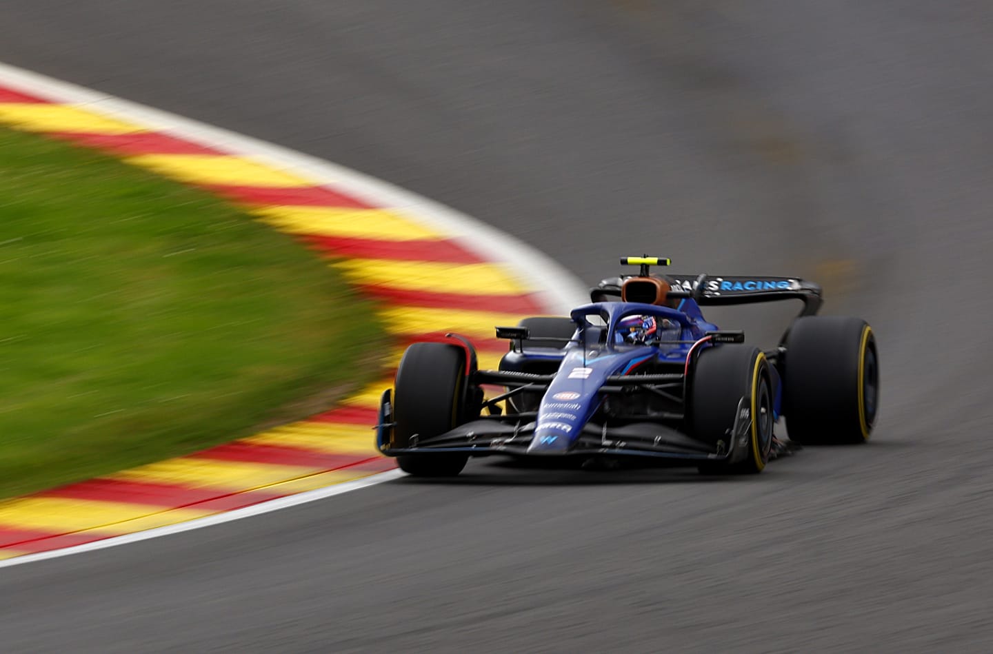 SPA, BELGIUM - JULY 30: Logan Sargeant of United States driving the (2) Williams FW45 Mercedes on