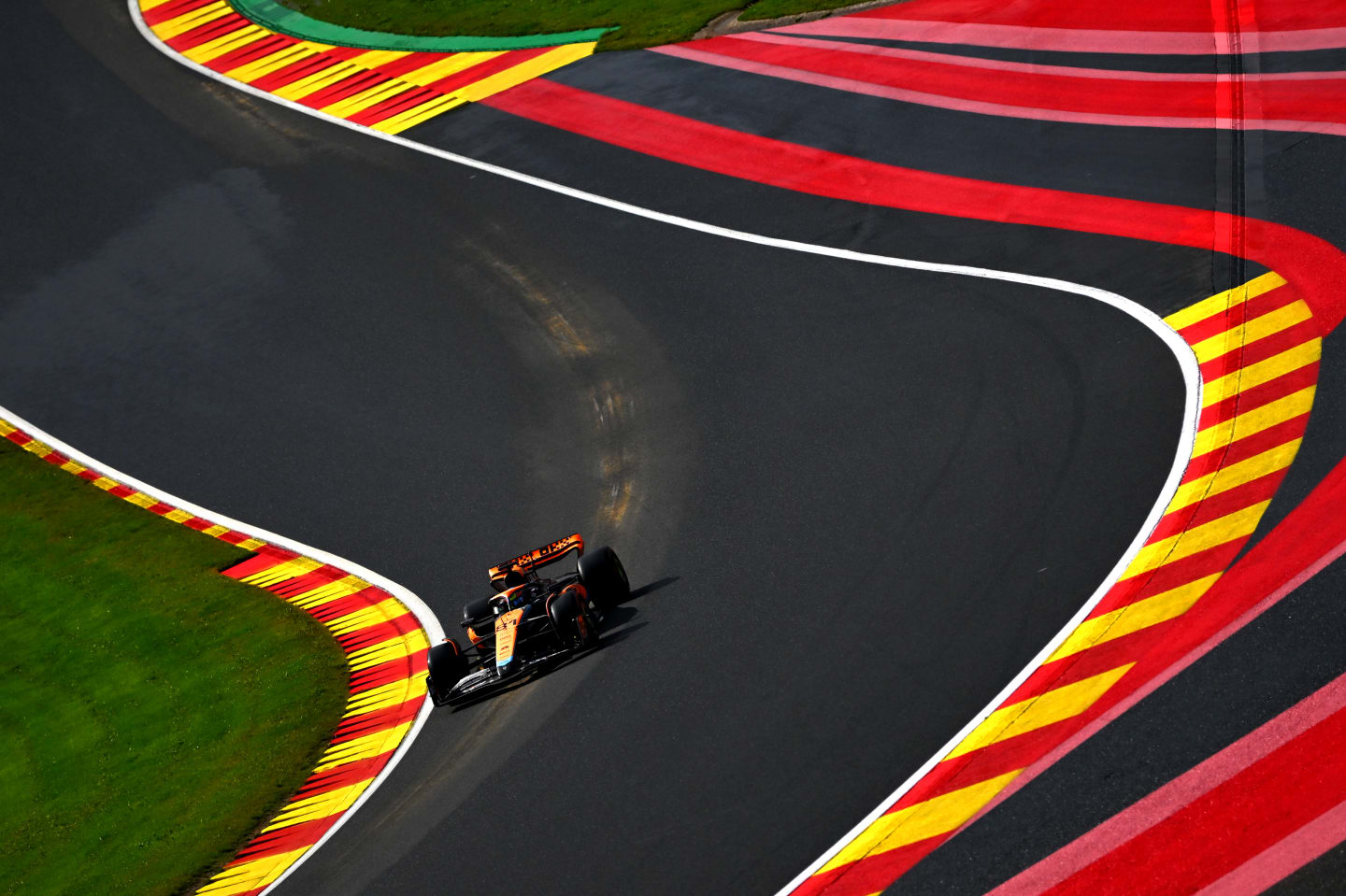 SPA, BELGIUM - JULY 28: Oscar Piastri of Australia driving the (81) McLaren MCL60 Mercedes on track