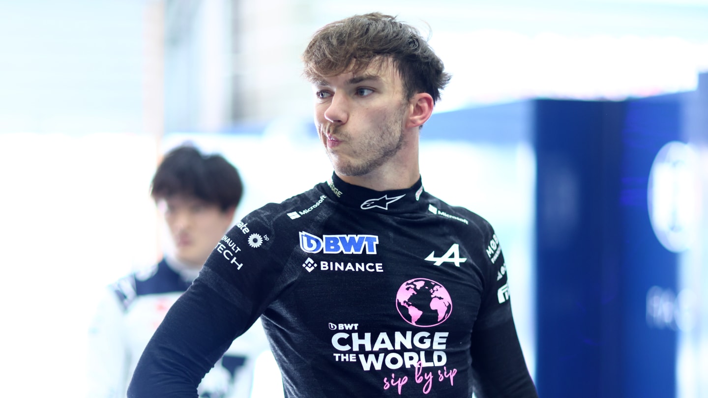 SPA, BELGIUM - JULY 28: 12th placed qualifier Pierre Gasly of France and Alpine F1 looks on in the FIA garage during qualifying ahead of the F1 Grand Prix of Belgium at Circuit de Spa-Francorchamps on July 28, 2023 in Spa, Belgium. (Photo by Dan Istitene - Formula 1/Formula 1 via Getty Images)