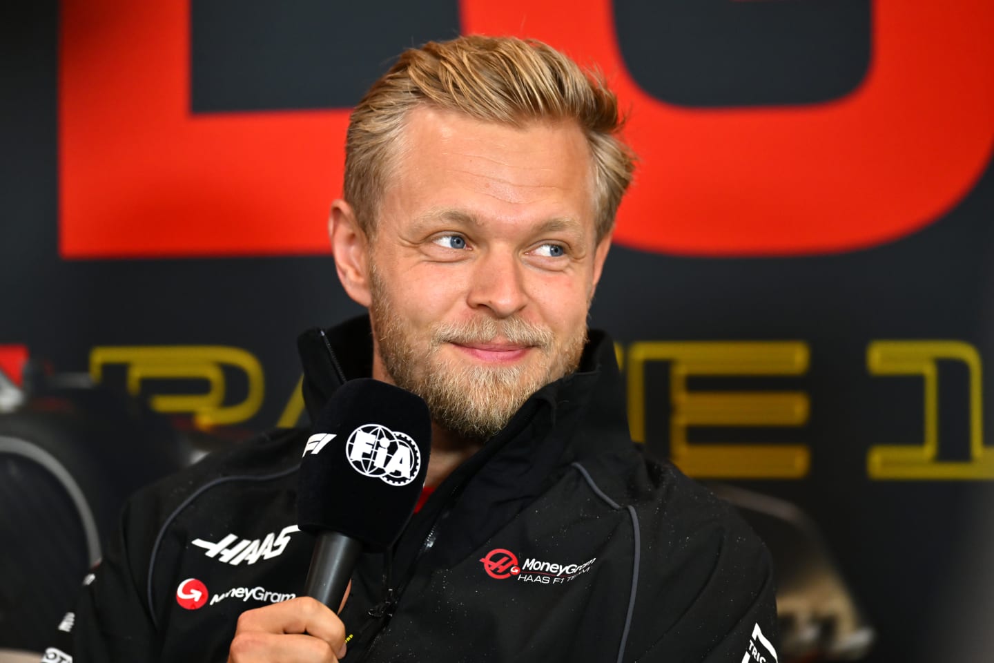 SPA, BELGIUM - JULY 27: Kevin Magnussen of Denmark and Haas F1 attends the Drivers Press Conference