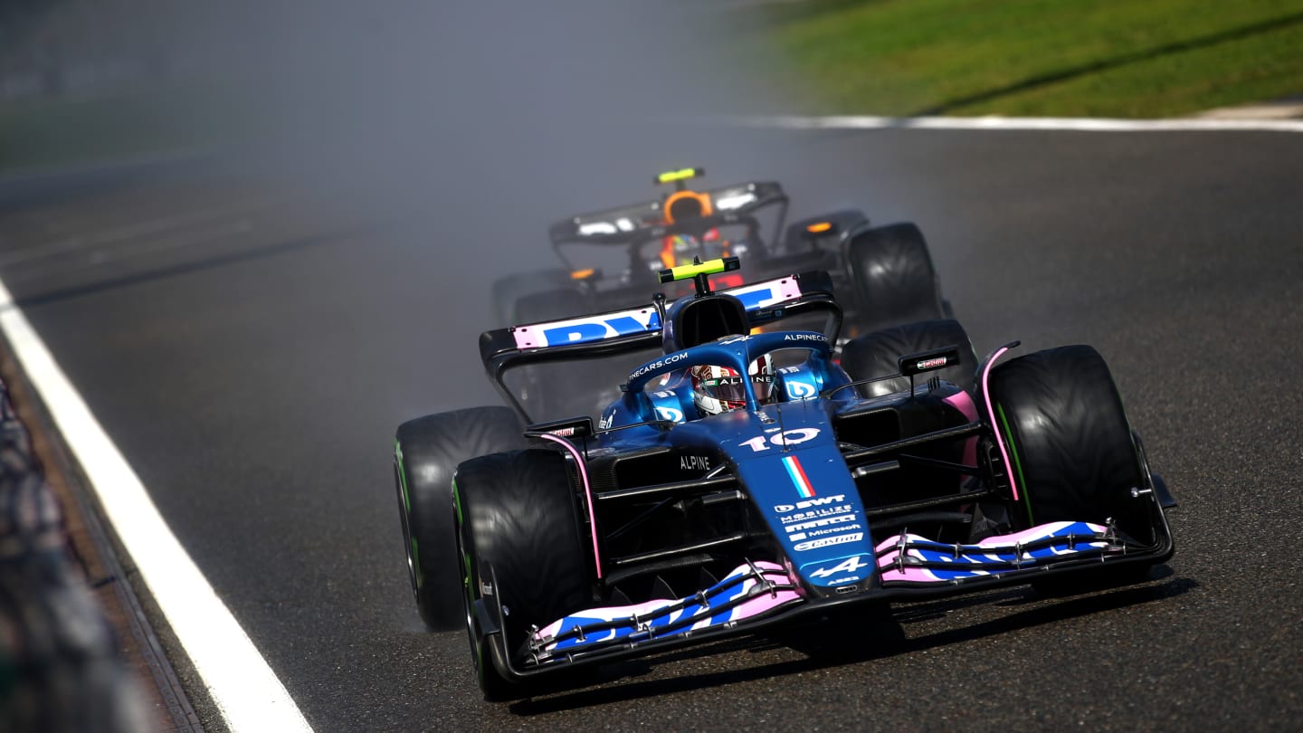 SPA, BELGIUM - JULY 29: Pierre Gasly of France driving the (10) Alpine F1 A523 Renault on track