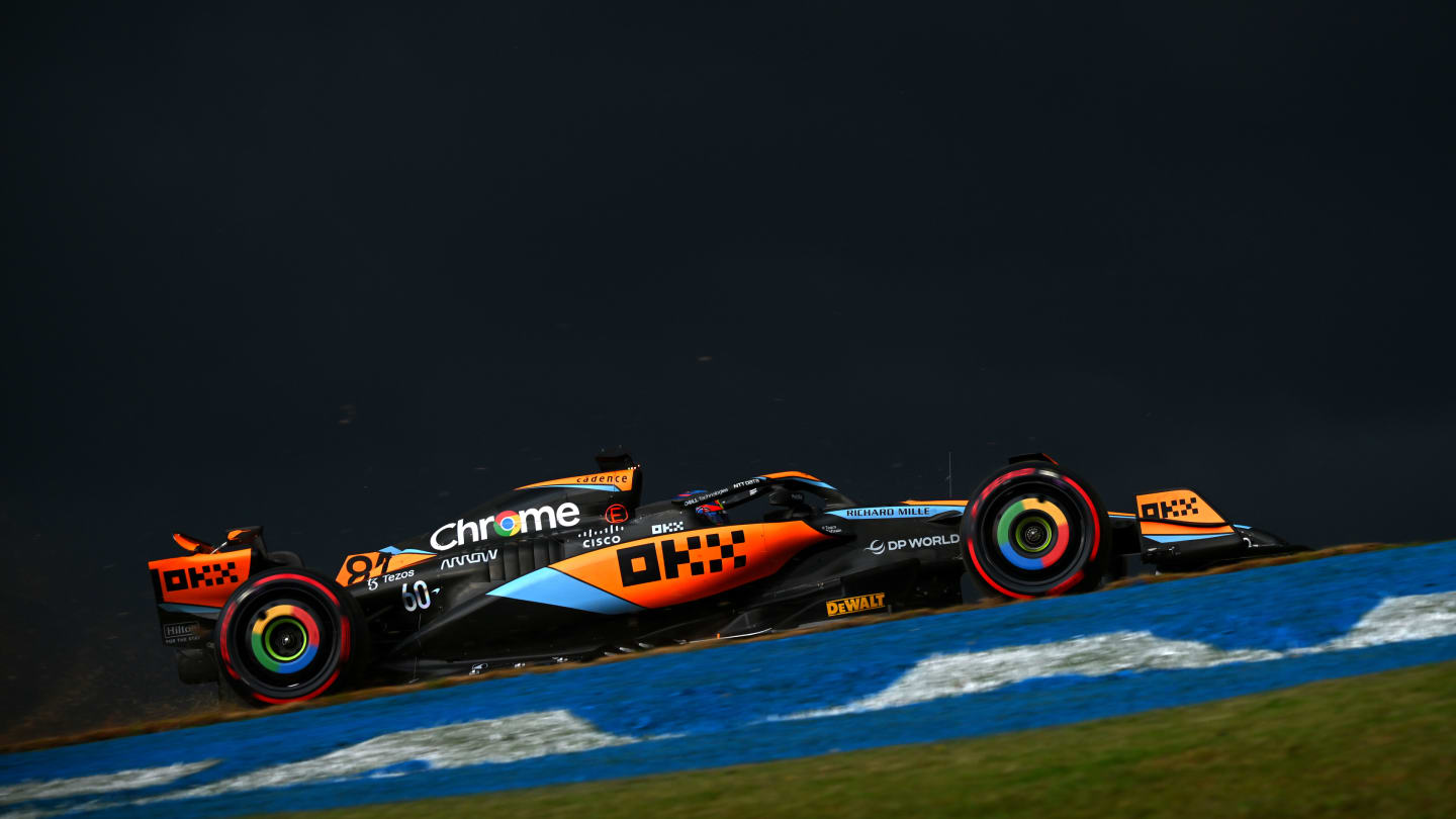 SAO PAULO, BRAZIL - NOVEMBER 03: Oscar Piastri of Australia driving the (81) McLaren MCL60 Mercedes on track during qualifying ahead of the F1 Grand Prix of Brazil at Autodromo Jose Carlos Pace on November 03, 2023 in Sao Paulo, Brazil. (Photo by Clive Mason - Formula 1/Formula 1 via Getty Images)