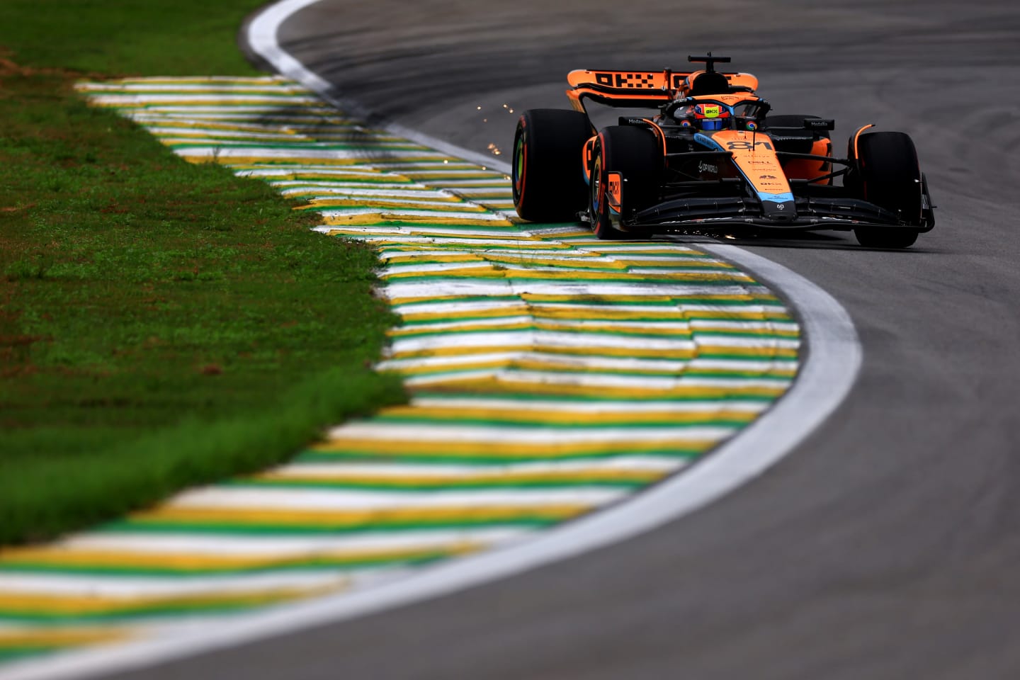 SAO PAULO, BRAZIL - NOVEMBER 03: Oscar Piastri of Australia driving the (81) McLaren MCL60 Mercedes