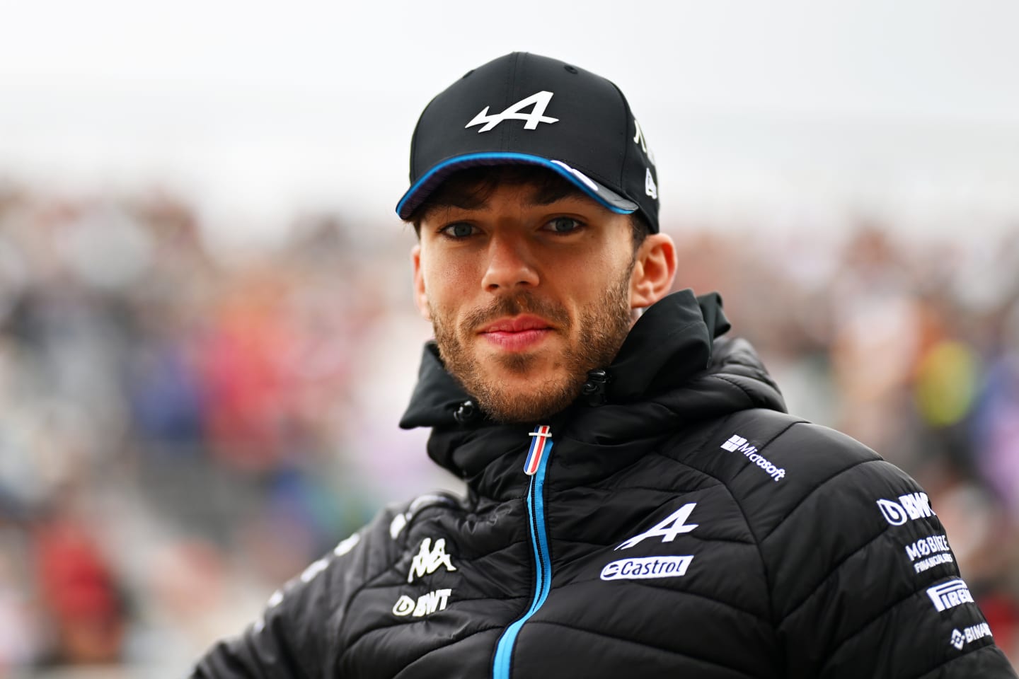 MONTREAL, QUEBEC - JUNE 18: Pierre Gasly of France and Alpine F1 looks on from the drivers parade prior to the F1 Grand Prix of Canada at Circuit Gilles Villeneuve on June 18, 2023 in Montreal, Quebec. (Photo by Dan Mullan/Getty Images)