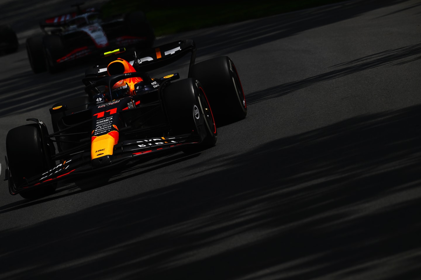 MONTREAL, QUEBEC - JUNE 18: Sergio Perez of Mexico driving the (11) Oracle Red Bull Racing RB19 on track during the F1 Grand Prix of Canada at Circuit Gilles Villeneuve on June 18, 2023 in Montreal, Quebec. (Photo by Clive Mason/Getty Images)