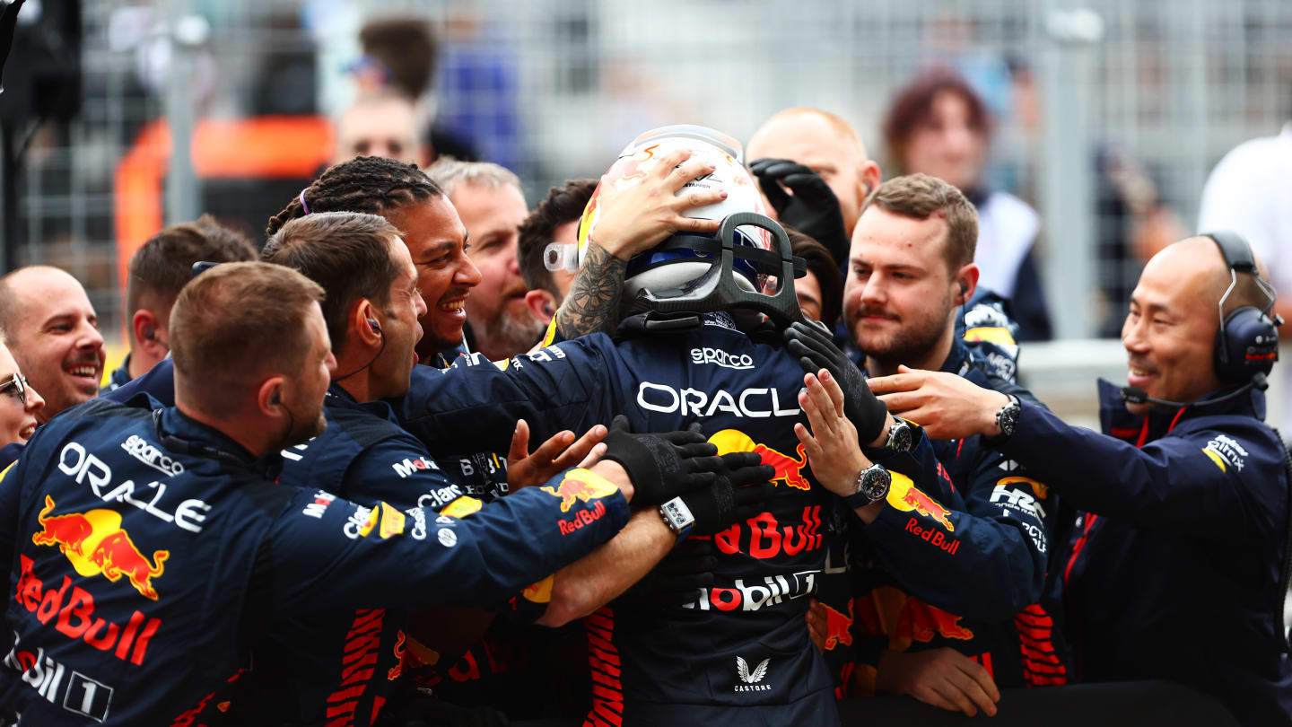 MONTREAL, QUEBEC - JUNE 18: Race winner Max Verstappen of the Netherlands and Oracle Red Bull