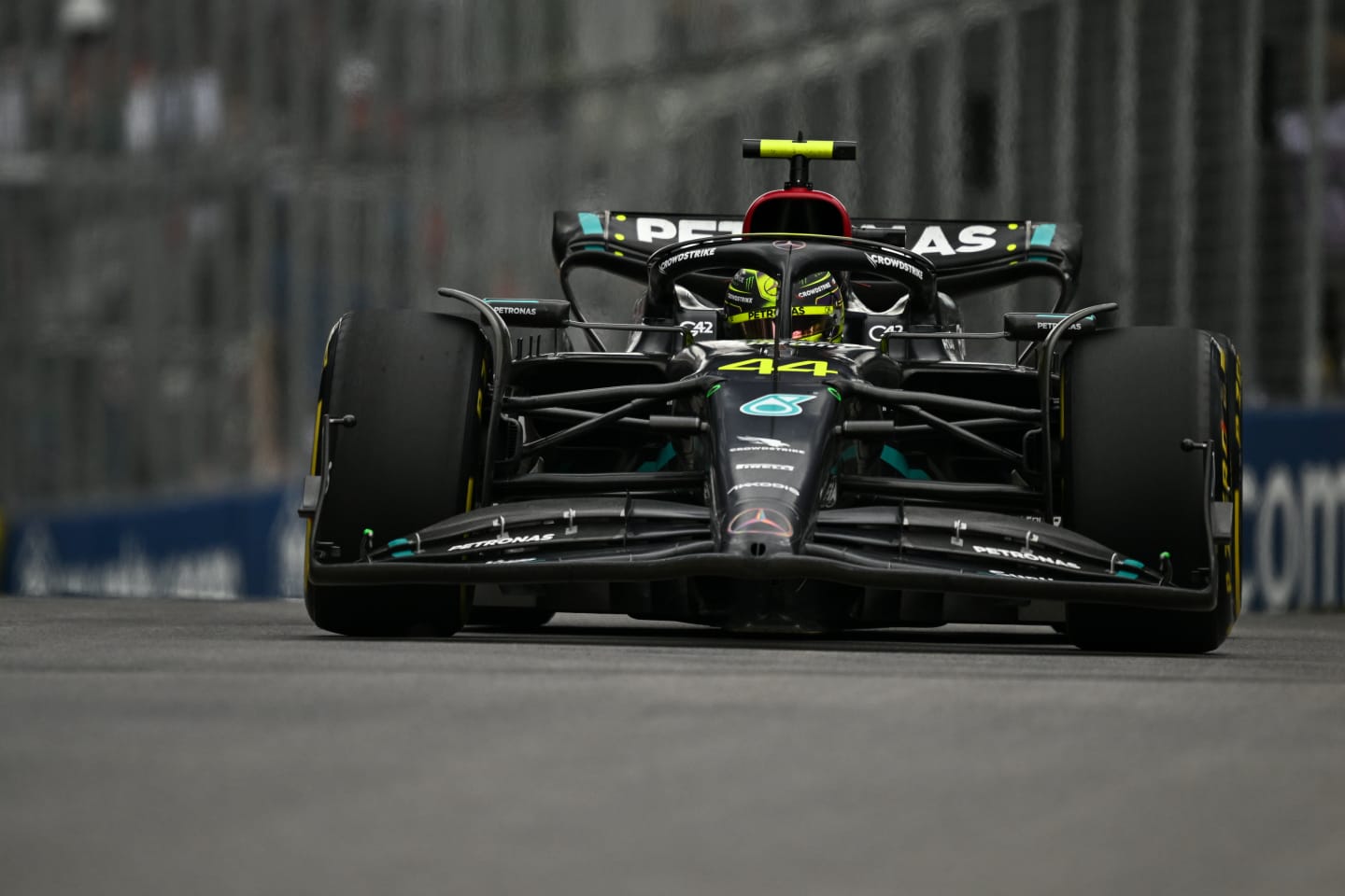 MONTREAL, QUEBEC - JUNE 18: Lewis Hamilton of Great Britain driving the (44) Mercedes AMG Petronas