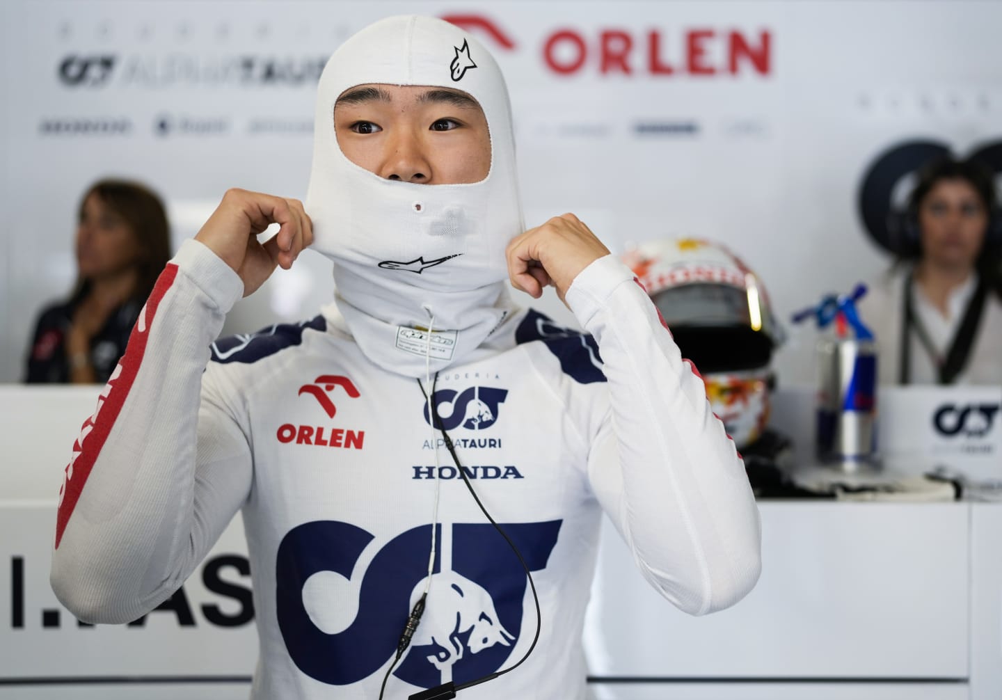 MONTREAL, QUEBEC - JUNE 16: Yuki Tsunoda of Japan and Scuderia AlphaTauri prepares to drive in the garage during practice ahead of the F1 Grand Prix of Canada at Circuit Gilles Villeneuve on June 16, 2023 in Montreal, Quebec. (Photo by Rudy Carezzevoli/Getty Images)
