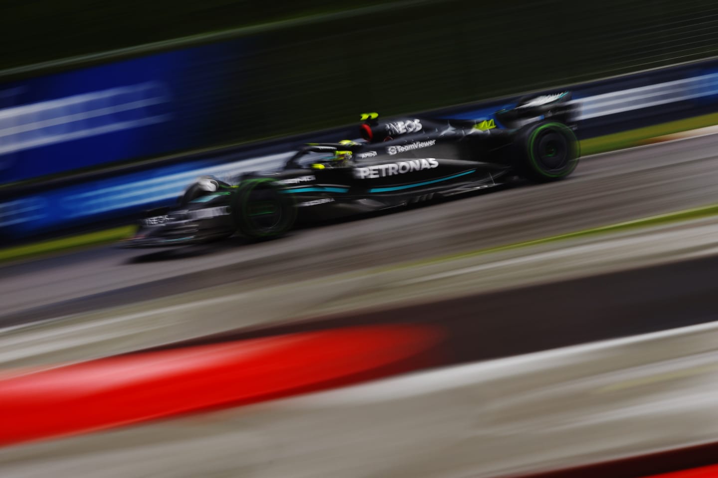 MONTREAL, QUEBEC - JUNE 17: Lewis Hamilton of Great Britain driving the (44) Mercedes AMG Petronas F1 Team W14 on track during final practice ahead of the F1 Grand Prix of Canada at Circuit Gilles Villeneuve on June 17, 2023 in Montreal, Quebec. (Photo by Jared C. Tilton/Getty Images)