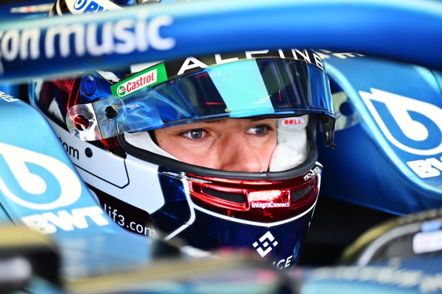 NORTHAMPTON, ENGLAND - JULY 07: Pierre Gasly of France and Alpine F1 prepares to drive in the