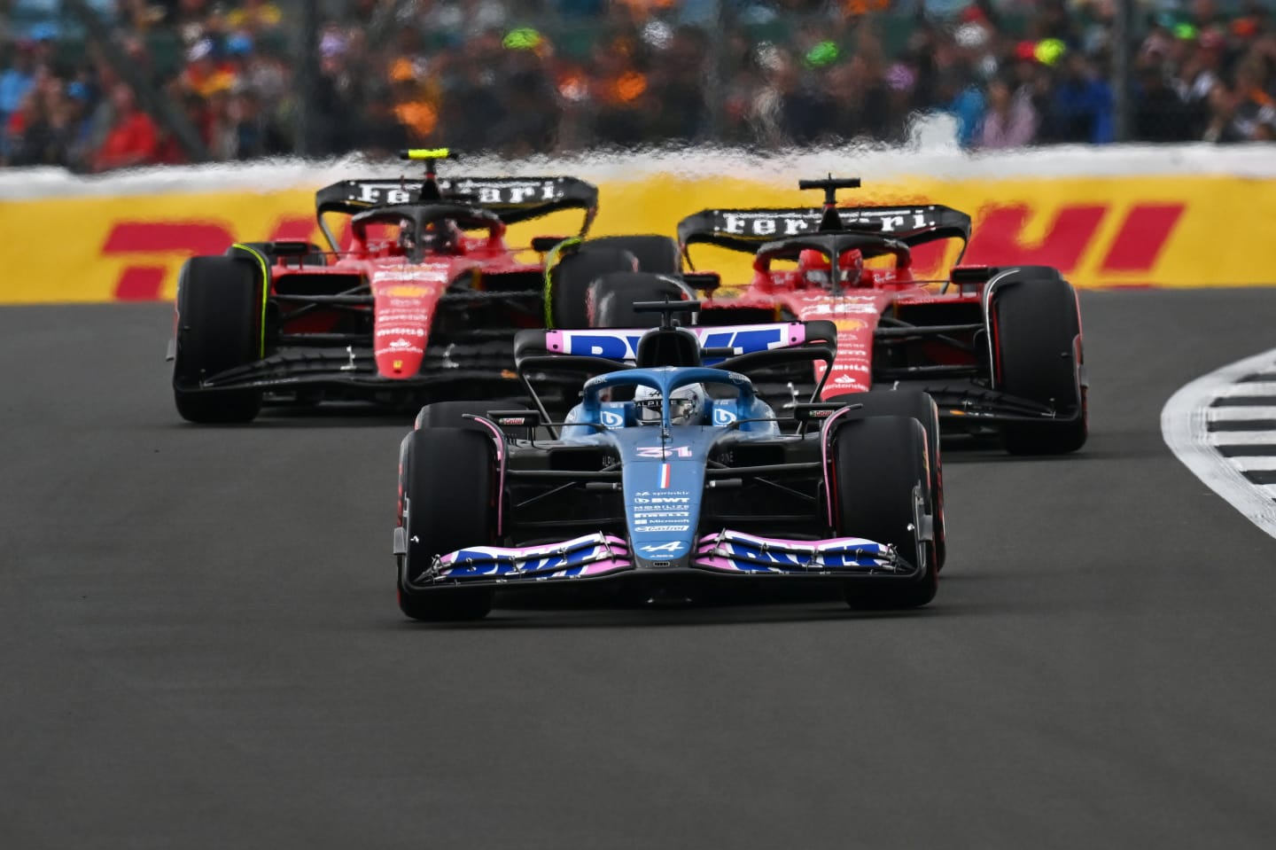 NORTHAMPTON, ENGLAND - JULY 08: Esteban Ocon of France driving the (31) Alpine F1 A523 Renault