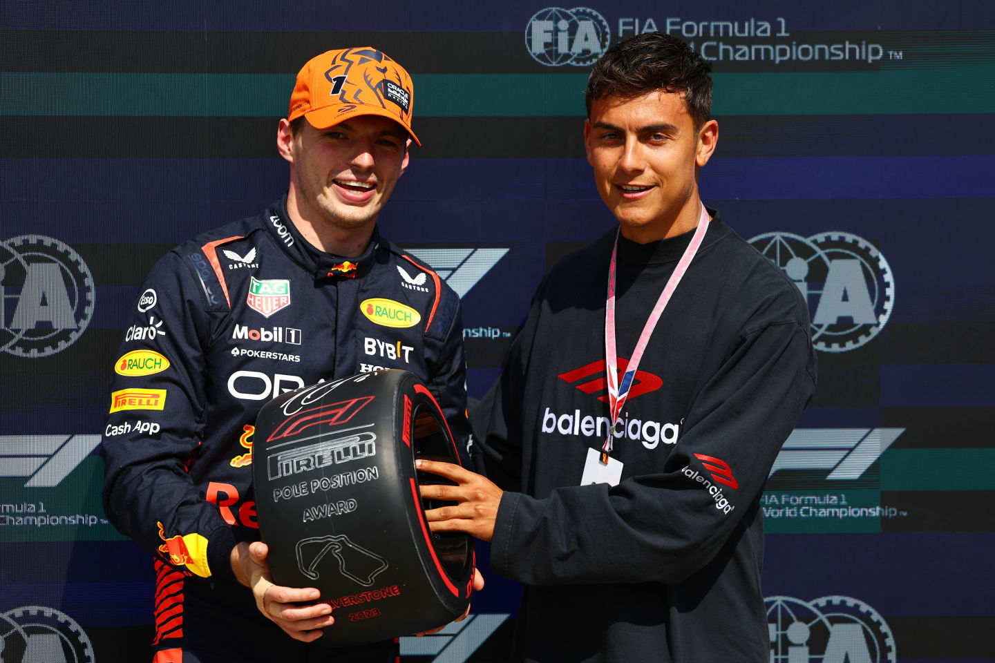 NORTHAMPTON, ENGLAND - JULY 08: Pole position qualifier Max Verstappen of the Netherlands and