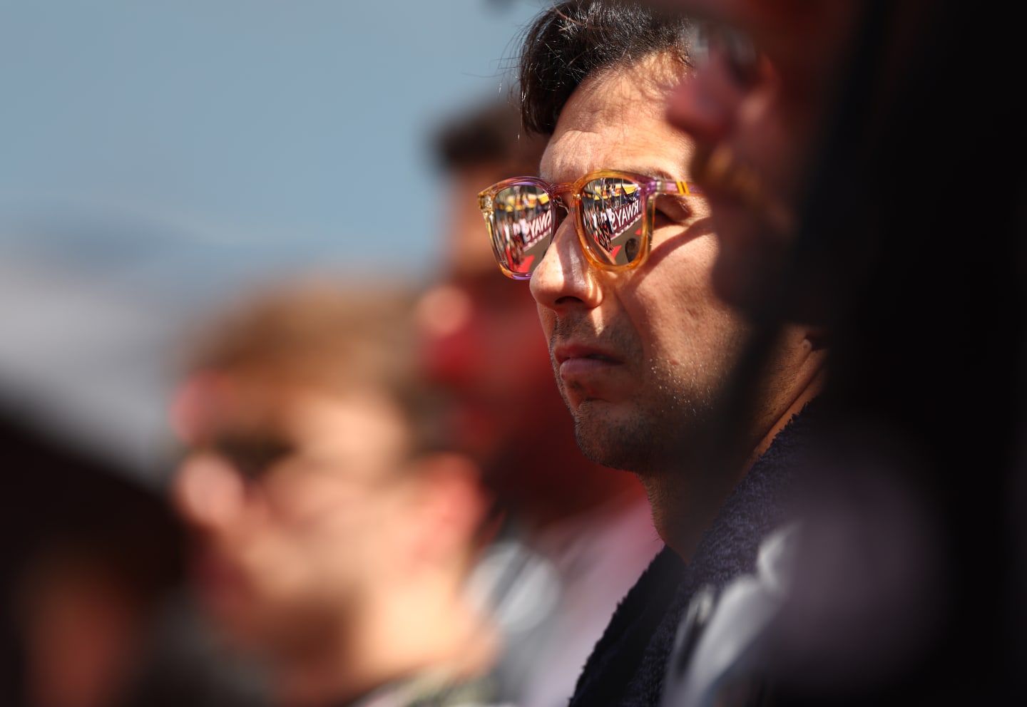 BUDAPEST, HUNGARY - JULY 23: Sergio Perez of Mexico and Oracle Red Bull Racing looks on on the grid prior to the F1 Grand Prix of Hungary at Hungaroring on July 23, 2023 in Budapest, Hungary. (Photo by Dan Istitene - Formula 1/Formula 1 via Getty Images)