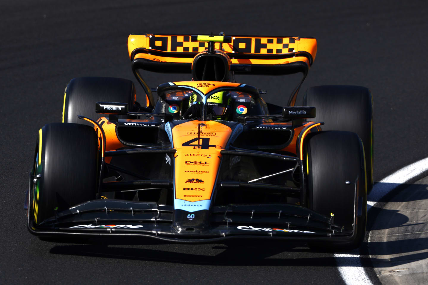 SPA, BELGIUM - JULY 29: Lando Norris of Great Britain driving the (4) McLaren MCL60 Mercedes on